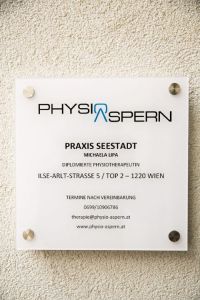 Praxisschild Physio Aspern